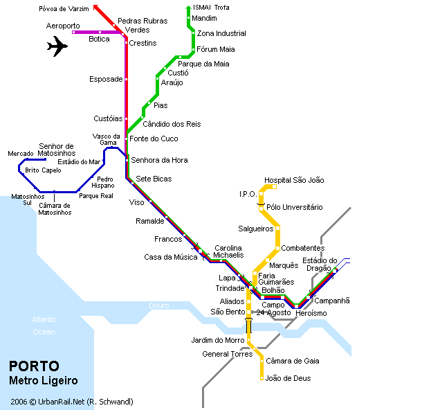 Carte de métro de Porto