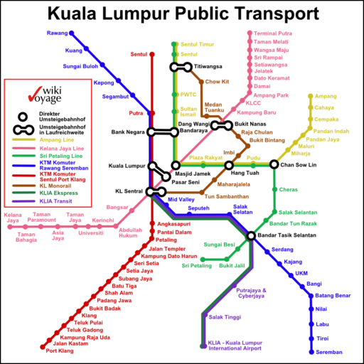 carte de métro Kuala Lumpur