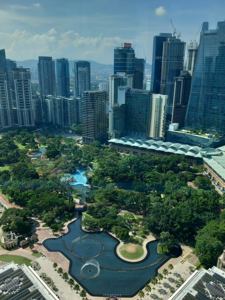 la vue des Tours Petronas à Kuala Lumpur
